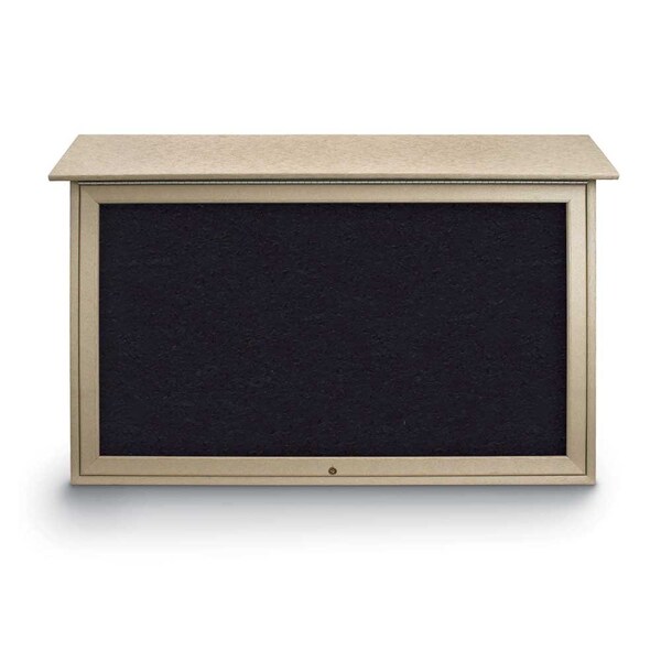 Indoor Enclosed Combo Board, 42"x32", Satin Frame/Black Porc & Cloud